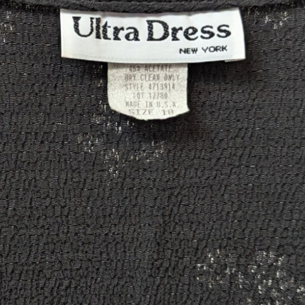 ULTRA Dress NY White Floral & Embroidery on Black Tie-Behind Plus Dress (18) - Picture 3 of 6
